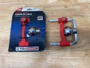 lot 99 image: TOWSMART Lot of 2-  Trailer Coupler Lock - 1-78, 2, and 2-516 Couplers (no keys)