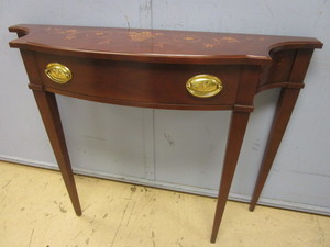 lot 505 image: HARDEN FURNITURE CONSOLE W DECORATIVE FLOWER STENCIL