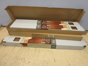 lot 517 image: HOME DECORATORS COLLECTION 2 12 PREMIUM FAUX MAPLE WOOD BLINDS, 47 X 64 - NEW
