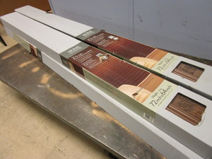 lot 519 image: HOME DECORATORS COLLECTION 2 12 PREMIUM FAUX MAPLE WOOD BLINDS, 72 X 64 - NEW