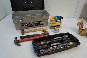 Toolbox with tools and hardware
