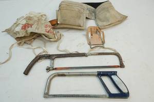 Hacksaws, tool belt and nail aprons