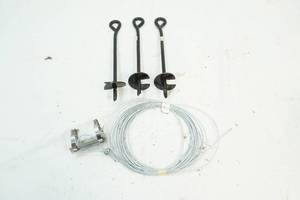 Tie down stakes and cable