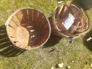 lot 108 image: (3) Wood Barrel Pails See Photos ...