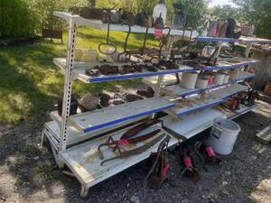 lot 125 image: 3 pc. Double Sided Shelving Section...