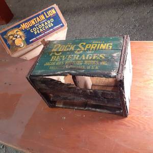 lot 182 image: (2) Vintage Wood Crates Rock Sprin...