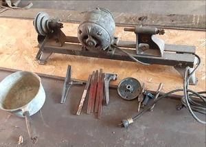 lot 230 image: Vintage Lathe and Components See P...