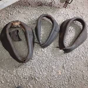 lot 244 image: (3) Vintage Horse Collars See Phot...