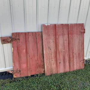 lot 261 image: (2) Vintage Barn Door Sections with...