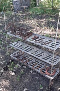 lot 10 image: Metal Shelf Full of Contents 47.5 ...