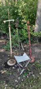lot 11 image: (3) Vintage Floor Lamps Stored Out...