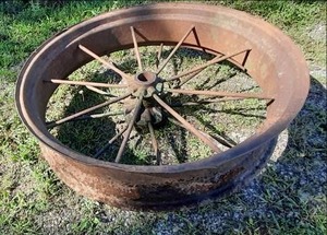 lot 34 image: Vintage Steel Wheel 35...