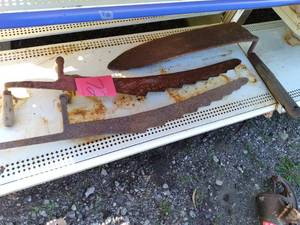 lot 72 image: Vintage (2) Hay Hooks, and Knife S...