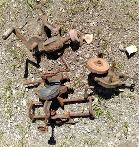 lot 96 image: (3) Antique Hand Grinders See Phot...