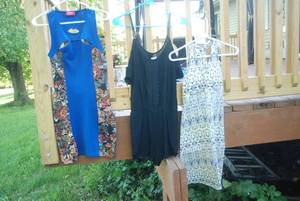 lot 59 image: 2 dresses 1 romper size small...