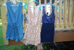 lot 63 image: 1 romper 2 dresses size small...