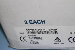 lot 90 image: PAIR of Crestron Saros ICS8T-W-T 8 In-Ceiling Subwoofer Sub  Bass Speakers