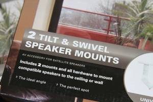 lot 117 image: New - 3 PAIRS - Tilt & Swivel Speaker Mounts