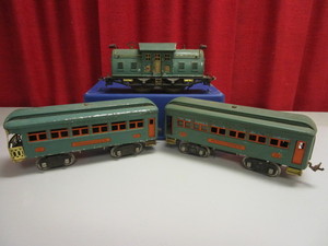 VINTAGE LIONEL TIN STANDARD ENGINE, CARS