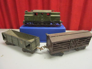 IVES RAILWAY LINES TIN AND CAST IRON RAIL CARS
