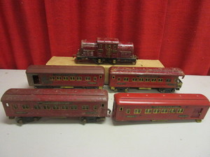 VINTAGE LIONEL TIN O AMBASSADOR TRAIN CARS, #3187 ENGINEMOTOR
