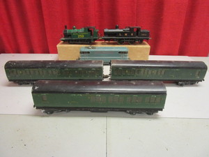 VINTAGE O TRAIN CARS, LMS LOCOMOTIVE, SOUTHERN LOCOMOTIVE, FRENCH RAILWAY ENGINE, KIT-BUILT CARS