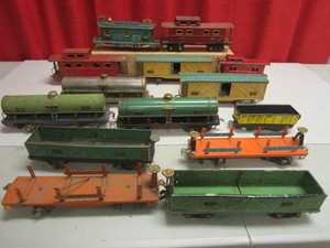 VINTAGE AMERICAN FLYER TIN O TRAIN CARS, #3211 CABOOSE, ENGINEMOTOR