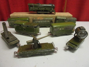 VINTAGE MARX TIN O ARMY SUPPLY TRAIN SET