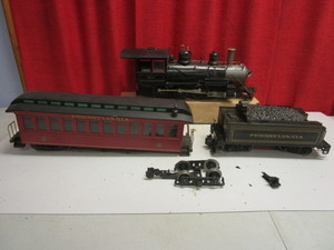 VINTAGE BACMANN G SCALE PENNSYLVANIA #9660 LOCOMOTIVE, TENDER, PASSENGER CAR