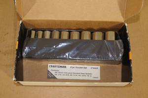 lot 62 image: 9 Piece SAE Craftsman 38 Drive Deep Socket Set