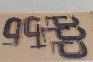 lot 53 image: Heavy Duty Steel C-Clamps - Up to 4