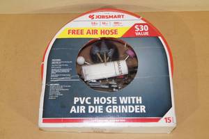 lot 25 image: Unused Jobsmart PVC Air Hose with Die Grinder
