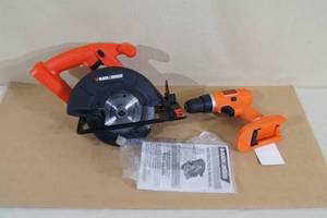 lot 26 image: Black & Decker Cordless Drill and Circular Saw