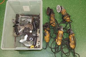 lot 23 image: 5 Dewalt Corded Angle Grinders