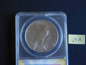 lot 64A image: 1923-S Peace Dollar ANACS AU50