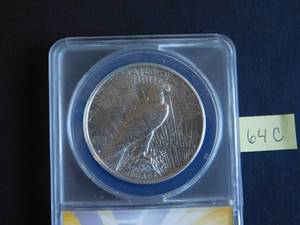 lot 64C image: 1925-S Peace Dollar ANACS AU58