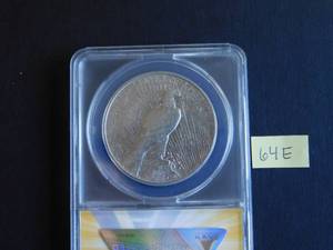 lot 64E image: 1934-S Peace Dollar ANACS AU50 Cleaned