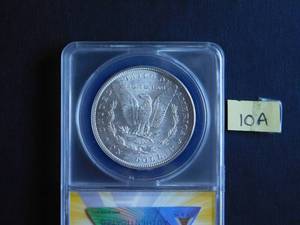 lot 10A image: 1884-CC Morgan Silver Dollar ANACS MS62