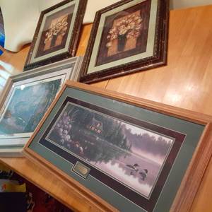 lot 127 image: Lot of 4 large double matted and fr...