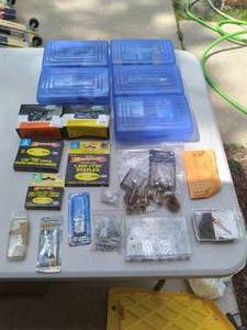lot 337 image: Hardware Lot Staples, Wood Screws,...