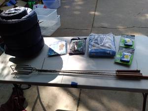 lot 376 image: 5pc. Campfire Roasting Tools, Sleep...