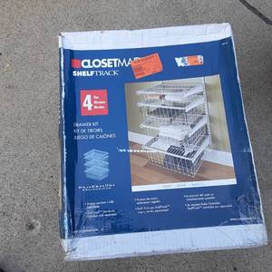 lot 221 image: ClosetMaid 4 tier white wire closet...