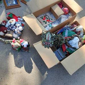 lot 245 image: Two large boxes packed with decor f...