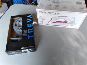 lot 489 image: Rowenta Iron, and 5 Clip on Fan in...