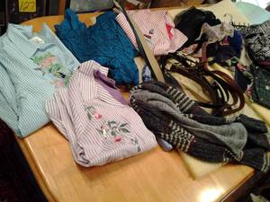 lot 142 image: Box of womens decorative dressy sca...