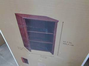 lot 152 image: ClosetMaid Dark Cherry Wooden 4-she...