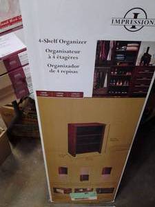 lot 153 image: ClosetMaid Dark Cherry Wooden 4-she...