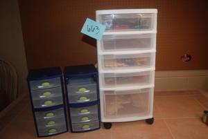 lot 663 image: (5) Plastic Storage Containers, one...