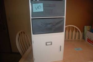 lot 683 image: (2) White Cubby Stackable Storage C...