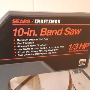 lot 002 image: Craftsman 10 bandsaw on stand